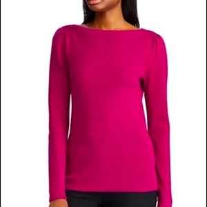 🌹Lauren Ralph Lauren Long-Sleeve Boatneck Sweater, Size XL, Claret/Violet NWT